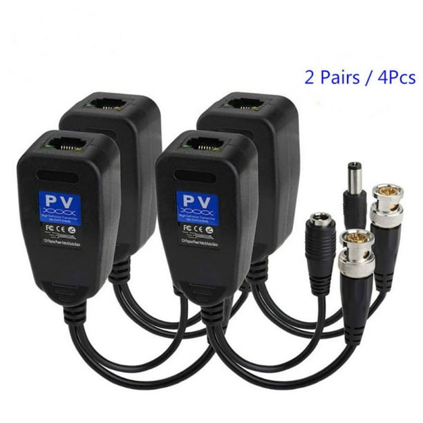 CCTV Coax BNC Video Power Balun Transceiver for CAT5e 6 RJ45 Connector 1 Pair CCTV Coax BNC Video Power Balun Transceiver for CAT5e 6 RJ45 Connector 1 Pair